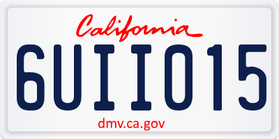 CA license plate 6UII015
