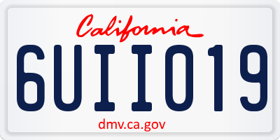 CA license plate 6UII019