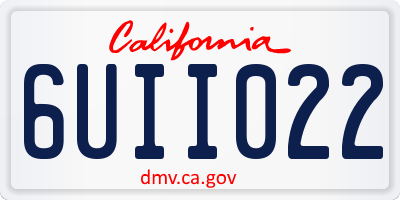 CA license plate 6UII022