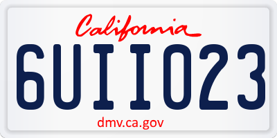 CA license plate 6UII023