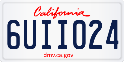 CA license plate 6UII024