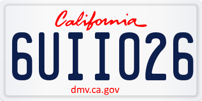 CA license plate 6UII026