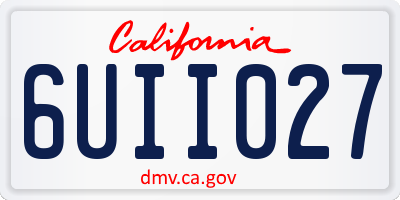 CA license plate 6UII027