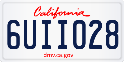 CA license plate 6UII028