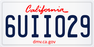 CA license plate 6UII029