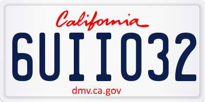CA license plate 6UII032