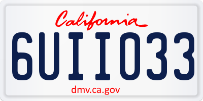 CA license plate 6UII033