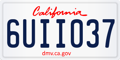 CA license plate 6UII037