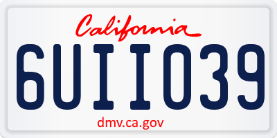 CA license plate 6UII039