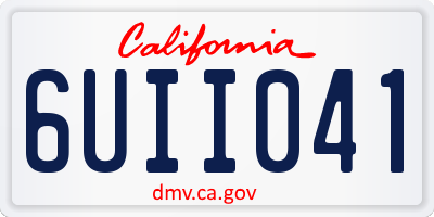 CA license plate 6UII041