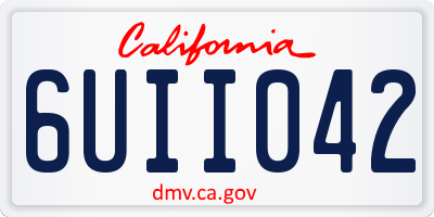 CA license plate 6UII042