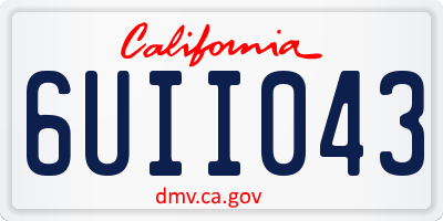 CA license plate 6UII043