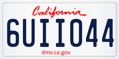 CA license plate 6UII044
