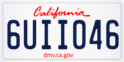 CA license plate 6UII046