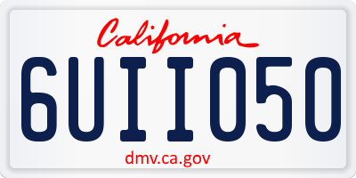 CA license plate 6UII050