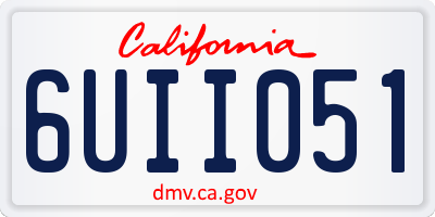 CA license plate 6UII051