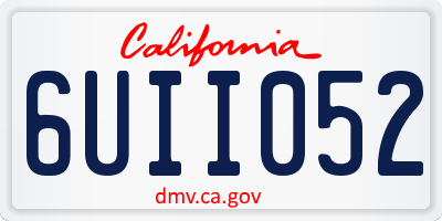 CA license plate 6UII052
