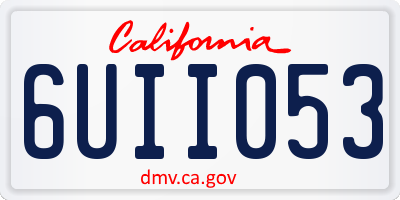 CA license plate 6UII053