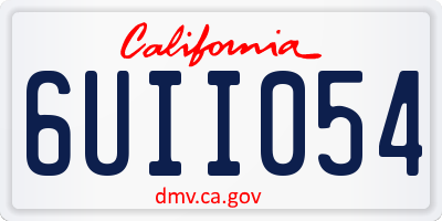 CA license plate 6UII054