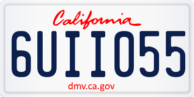 CA license plate 6UII055