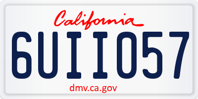 CA license plate 6UII057