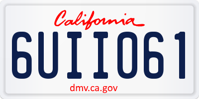 CA license plate 6UII061