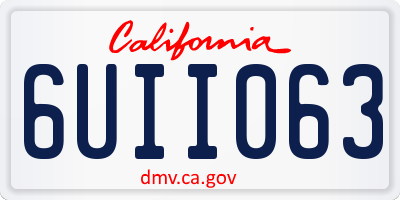 CA license plate 6UII063