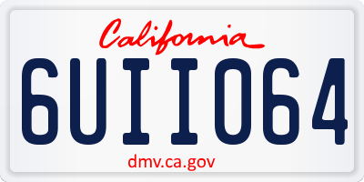 CA license plate 6UII064