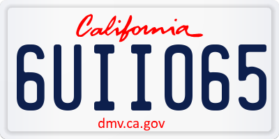 CA license plate 6UII065