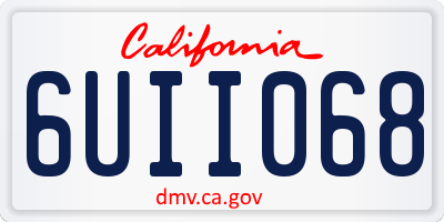 CA license plate 6UII068