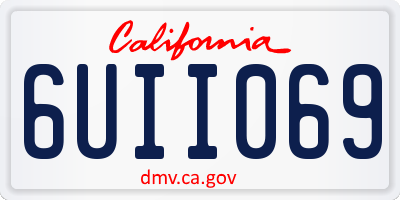 CA license plate 6UII069