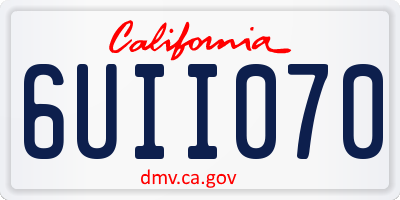 CA license plate 6UII070
