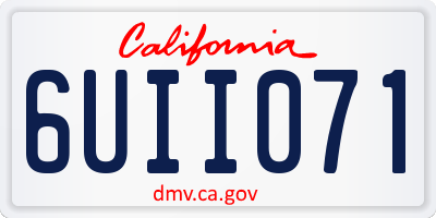 CA license plate 6UII071