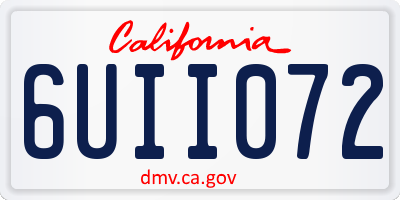 CA license plate 6UII072