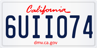 CA license plate 6UII074