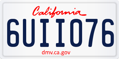 CA license plate 6UII076