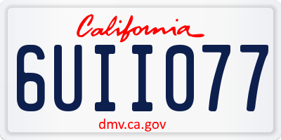 CA license plate 6UII077