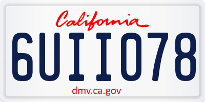 CA license plate 6UII078