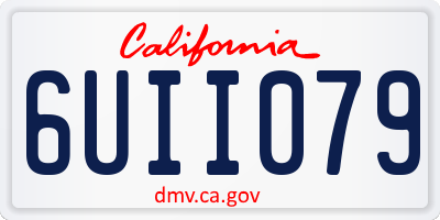 CA license plate 6UII079