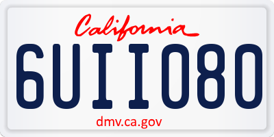 CA license plate 6UII080