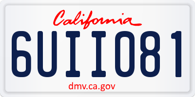 CA license plate 6UII081