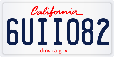 CA license plate 6UII082