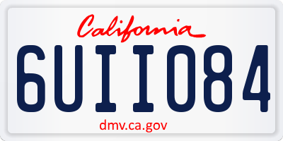 CA license plate 6UII084