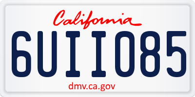 CA license plate 6UII085