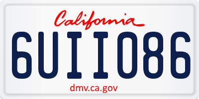 CA license plate 6UII086
