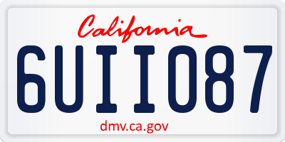 CA license plate 6UII087