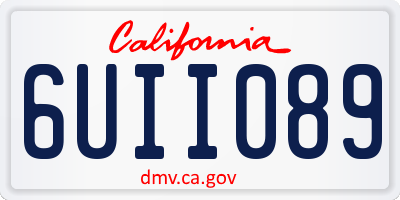 CA license plate 6UII089