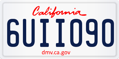 CA license plate 6UII090
