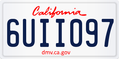CA license plate 6UII097