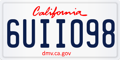 CA license plate 6UII098